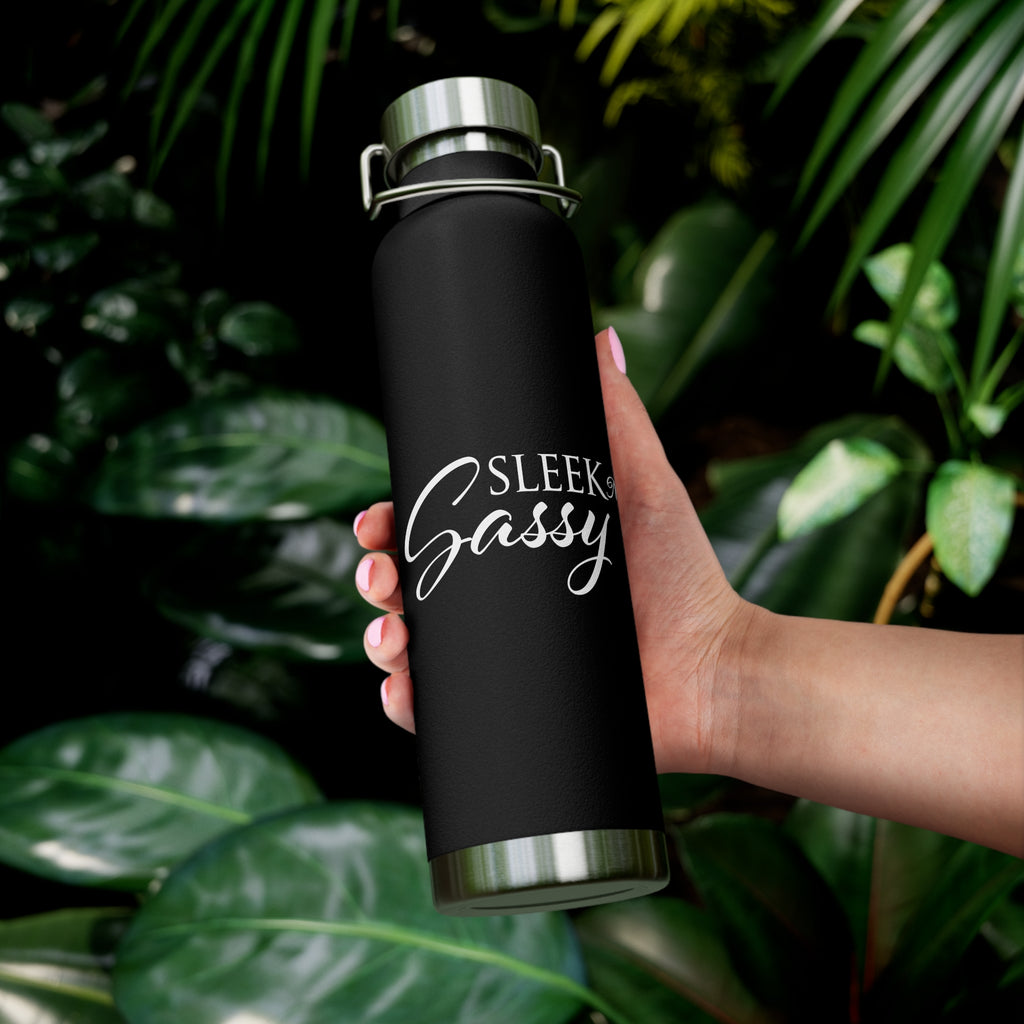 Sleek N Sassy New Signature Black Water Bottle, 22oz