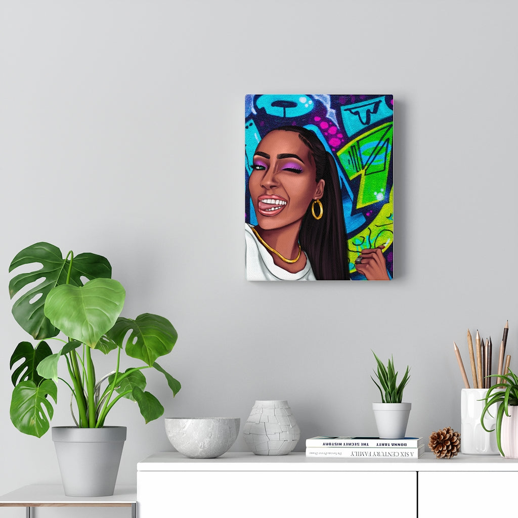Brooklyn Selfie Time - Canvas Wall Art