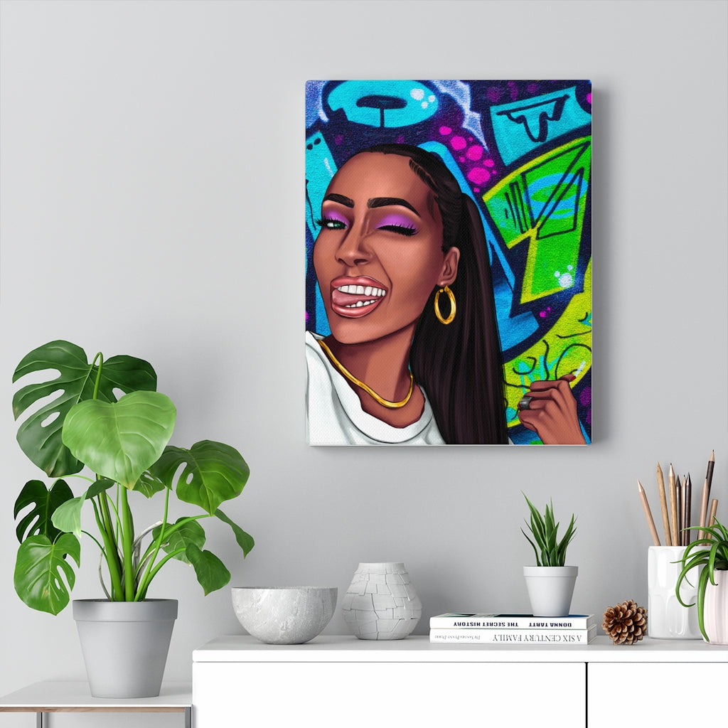Brooklyn Selfie Time - Canvas Wall Art