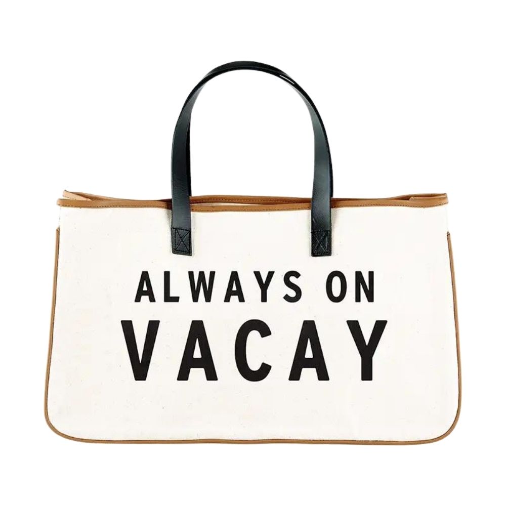 Always On Vacay Canvas Tote